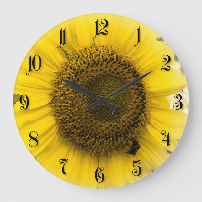 Sonnenblume Große Wanduhr (Vorderseite)
