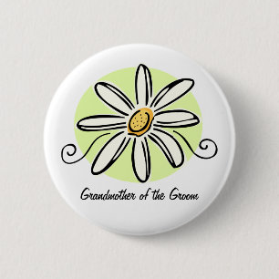 Sonnenblume-Großmutter des Bräutigam-runden Button