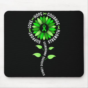 Sonnenblume grünes Band Nierenerkrankung Bewusstse Mousepad
