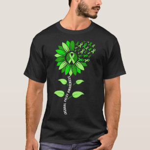 Sonnenblume grünes Band Zerebralparese CP-Bewussts T-Shirt