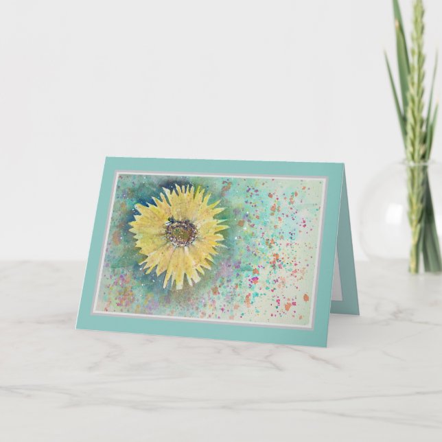 Sonnenblume Happy Birthday Card Karte (Vorderseite)