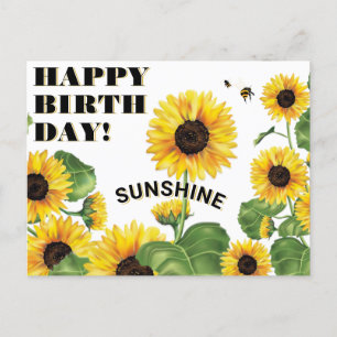 Sonnenblume Happy Birthday Postkarte