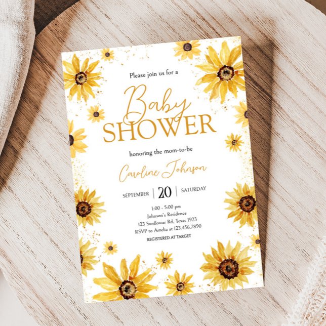 Sonnenblume Herbst Babydusche Einladung (Sunflower Baby Shower Invitation)