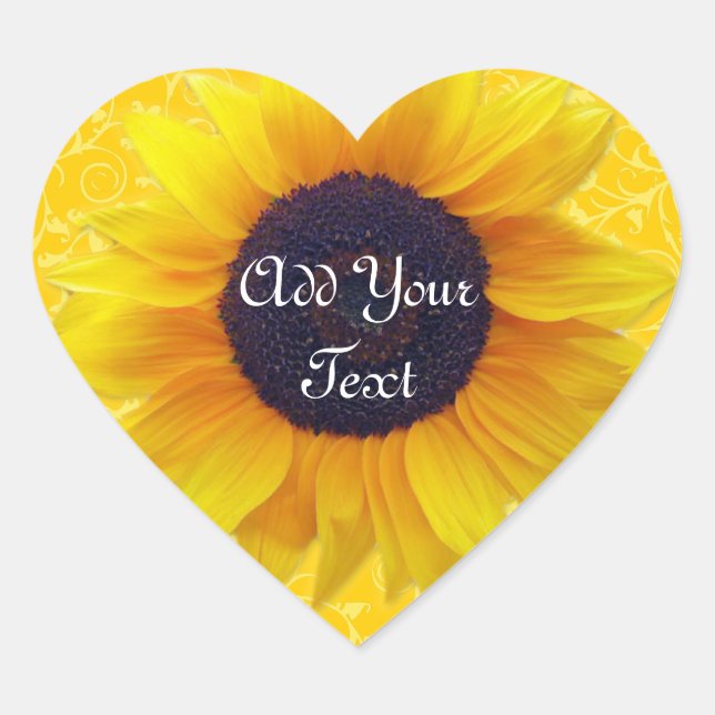 Sonnenblume Herz-Aufkleber (Vorderseite)