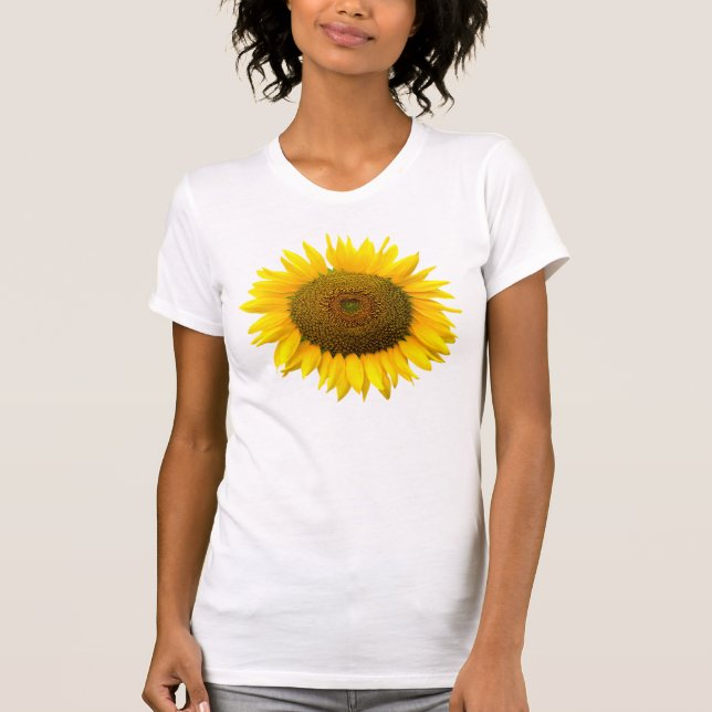 Sonnenblume, Herzinnere/Damen-Unterhemd T-Shirt (Vorderseite)