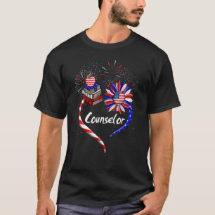 Sonnenblume Herzstück American Counselor USA Flag T-Shirt