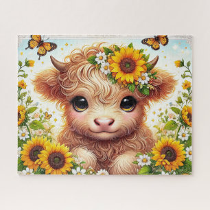 Sonnenblume Highland-Kuh Puzzle