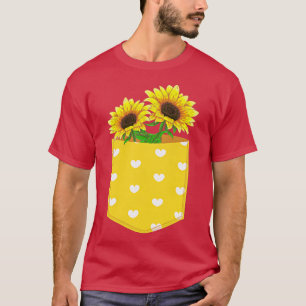 Sonnenblume Hippie Blume Blüte Niedlich Pocket Sun T-Shirt