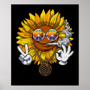 Sonnenblume Hippie Poster