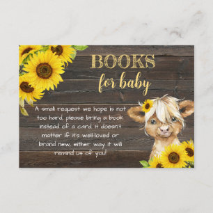 Sonnenblume Hochland Kuh Babydusche Bücher für Bab Begleitkarte