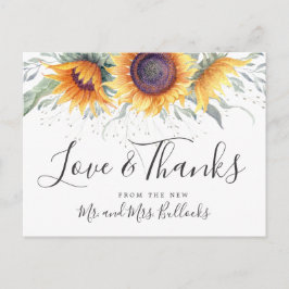 Sonnenblume | Hochzeit Danke Postkarte
