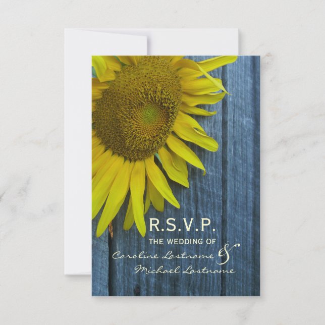Sonnenblume Hochzeit RSVP Karte (Vorderseite)