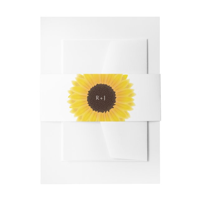 Sonnenblume Hochzeitsfeier Einladung Bauchband Einladungsbanderole (Vorderseite Beispiel)