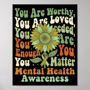 Sonnenblume Hoffnung psychische Gesundheit bewusst Poster