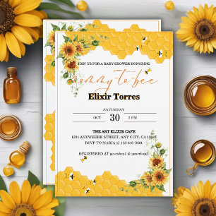 Sonnenblume Honeycomb Mommy-to-Bee Babydusche Einladung