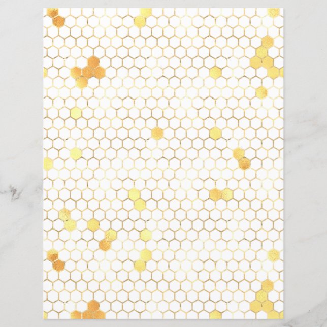 Sonnenblume Honeycomb Scrapbook Paper Sheet (Vorderseite)