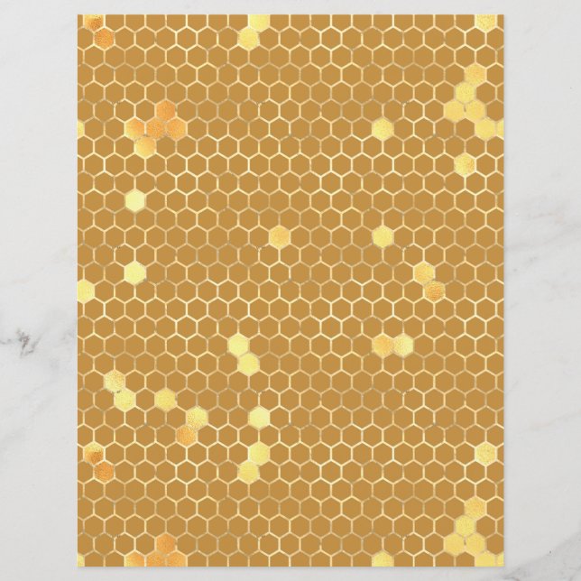 Sonnenblume Honeycomb Scrapbook Paper Sheet (Vorderseite)