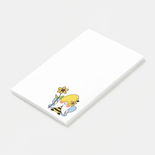 Sonnenblume Hummeln Post-it Klebezettel (angewinkelt)