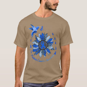 Sonnenblume Hummingbird Blauer Schleimhautkrebs T-Shirt