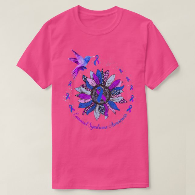 Sonnenblume Hummingbird Lila Blue Ribbon Emanuel S T-Shirt (Design vorne)
