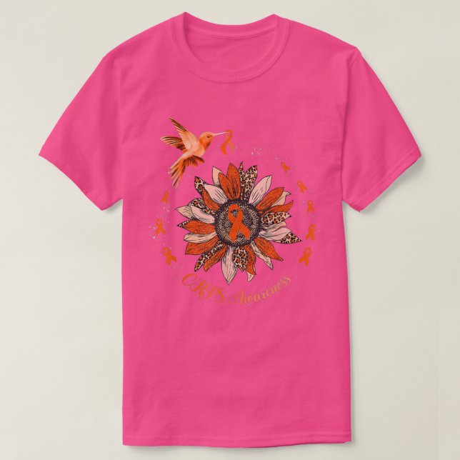 Sonnenblume Hummingbird Orange Ribbon CRPS Warrior T-Shirt (Design vorne)
