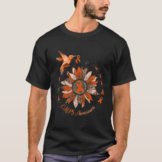 Sonnenblume Hummingbird Orange Ribbon CRPS Warrior T-Shirt (Vorderseite)