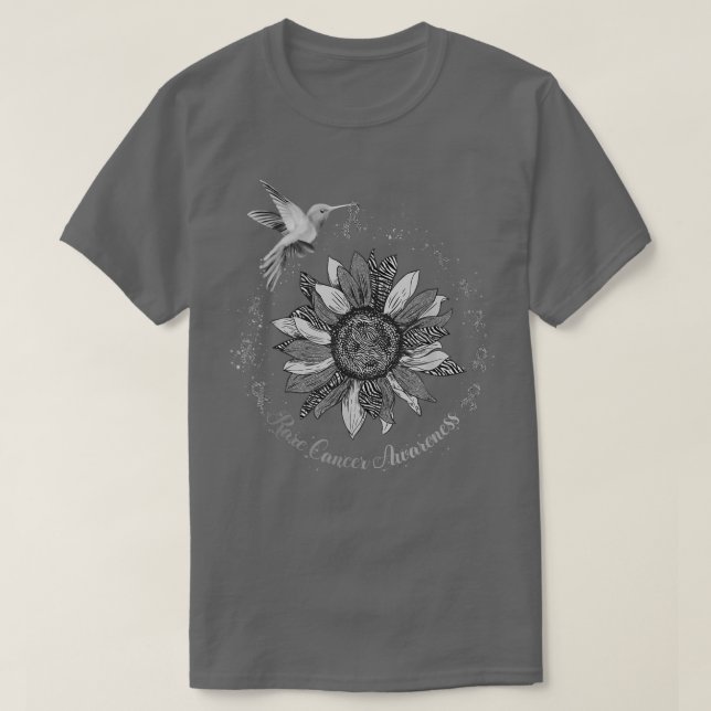 Sonnenblume Hummingbird Zebra Seltene Krebserkrank T-Shirt (Design vorne)