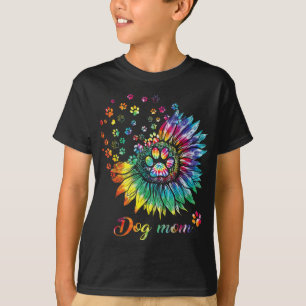 Sonnenblume Hund Mama Gefärbte Krawatte Hund Lover T-Shirt