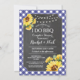 Sonnenblume I DO BBQ Paarschwimmbad Gingham Einladung