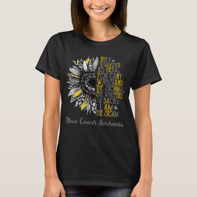 Sonnenblume Ich bin das Storm-Gehirn Krebs Bewusst T-Shirt (Vorderseite)
