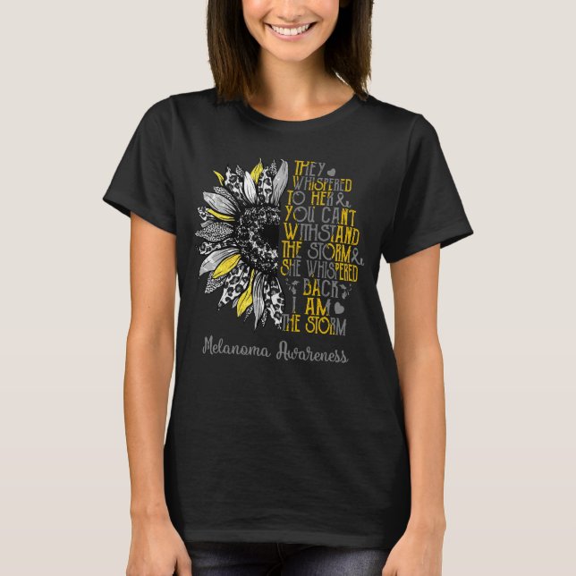 Sonnenblume Ich bin die Storm Melanoma Bewusstsein T-Shirt (Vorderseite)