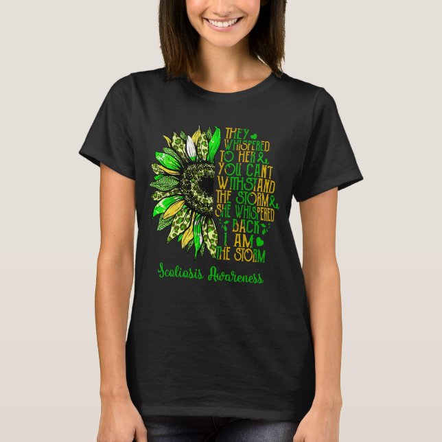 Sonnenblume Ich bin die Storm-Scoliose-Bewusstsein T-Shirt (Vorderseite)