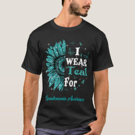 Sonnenblume Ich trage Aquamarin für Dysautonomie B T-Shirt