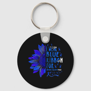Sonnenblume Ich trage blaues Band für Ataxie Sensi Schlüsselanhänger