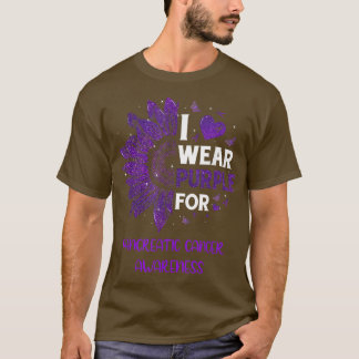 Sonnenblume Ich trage Lila Bauchspeicheldrüsenkreb T-Shirt