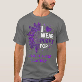 Sonnenblume Ich trage Lila Bauchspeicheldrüsenkreb T-Shirt