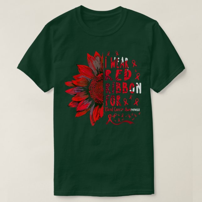 Sonnenblume Ich trage rote Schleife für das Progra T-Shirt (Design vorne)