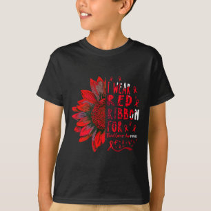 Sonnenblume Ich trage rote Schleife für das Progra T-Shirt