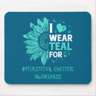 Sonnenblume ich trage teales Band interstitielle C Mousepad
