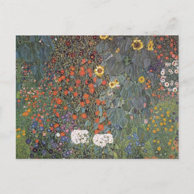 Sonnenblume im Garten Gustav Klimt Jugendstil Postkarte (Vorderseite)