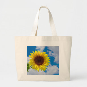 Sonnenblume im Himmel Jumbo Stoffbeutel
