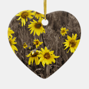 Sonnenblume im Rocky Mountain Keramik Ornament