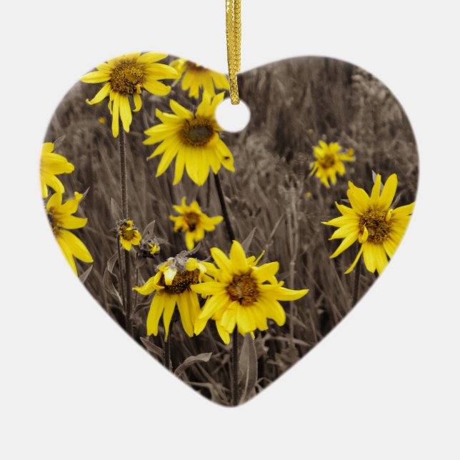 Sonnenblume im Rocky Mountain Keramik Ornament (Vorne)