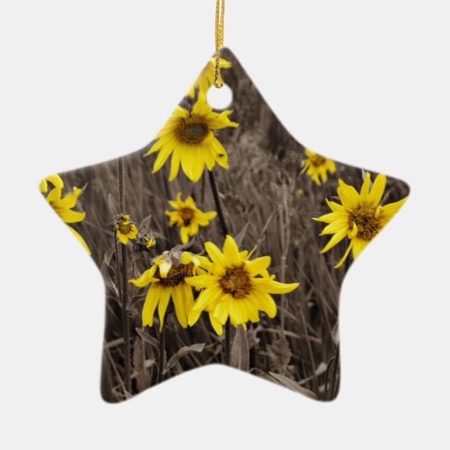 Sonnenblume im Rocky Mountain Keramik Ornament (Vorne)
