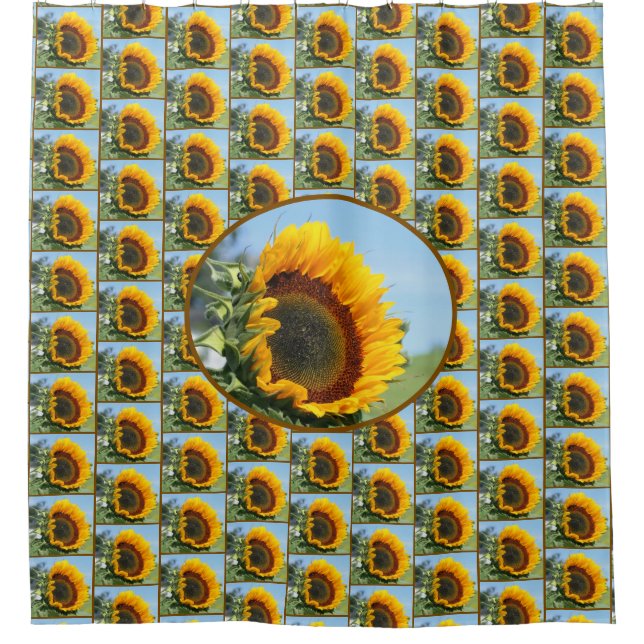 Sonnenblume im Sonnenschein Duschvorhang (Vorderseite)