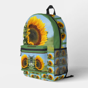 Sonnenblume im Sonnenschein Personalisiert Bedruckter Rucksack