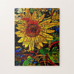 Sonnenblume in einem Foto-Puzzle Puzzle