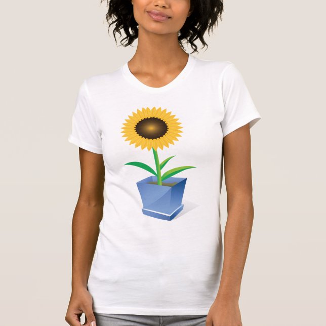 Sonnenblume in einem T - Shirt von Potfrauen (Vorderseite)