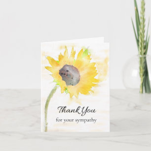 Sonnenblume in Vasen-Aquarell-Trauer-Beileidskarte Dankeskarte