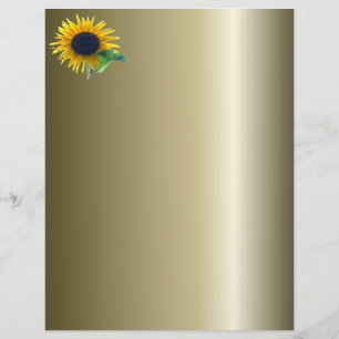 Sonnenblume in voller Blüte auf Gold